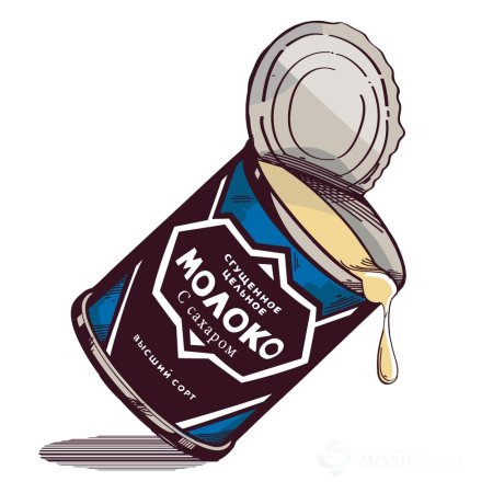 Сгущенка на белом фоне