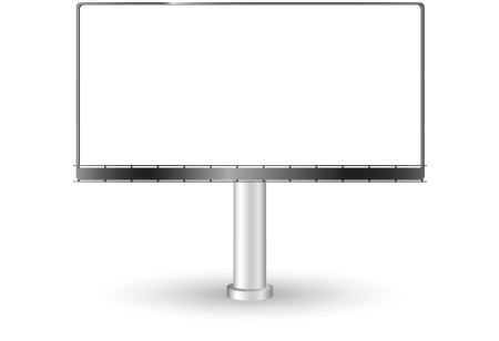 Рекламный щит на белом фоне