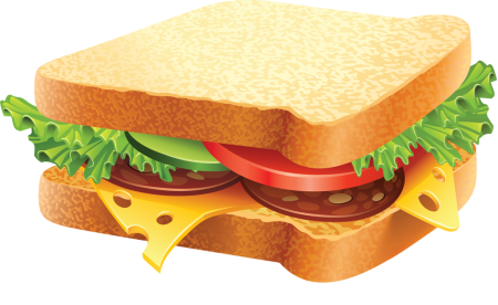 Бутерброд на прозрачном фоне