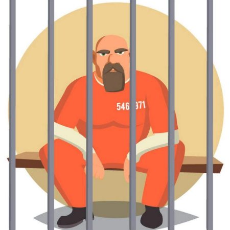 Человек в тюрьме вектор