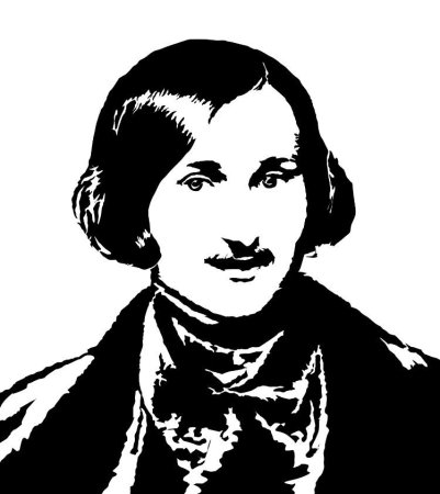 Гоголь черно белый портрет