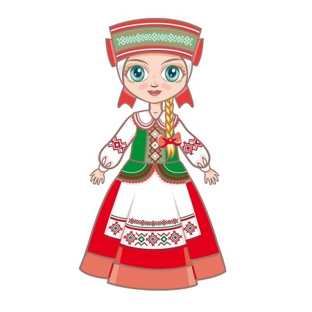 Векторные куклы в национальных костюмах