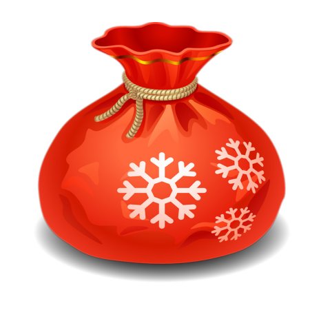 Новогодний мешок на прозрачном фоне