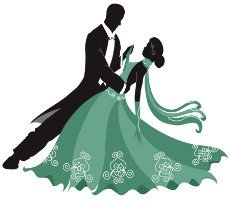 Силуэт танцующей пары на балу