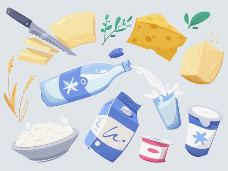 Молочные продукты вектор
