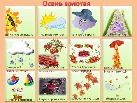 Мнемотаблицы стихи про осень