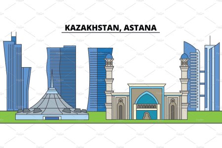 Казахстанские достопримечательности вектор