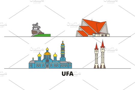 Силуэты достопримечательностей Уфы