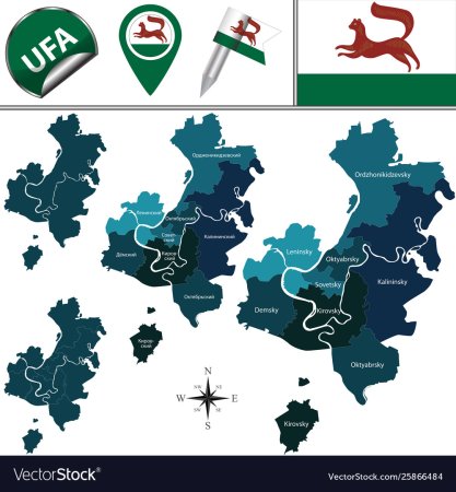 Карта Уфы вектор