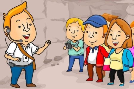 Экскурсовод на прозрачном фоне