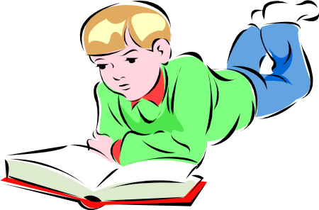 Мальчик с книгой на прозрачном фоне