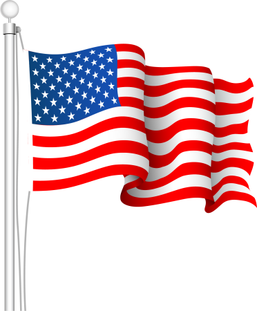 Флаг США на флагштоке