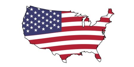 Территория США на белом фоне