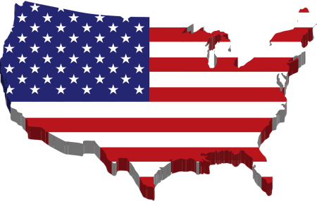 Карта США С флагом