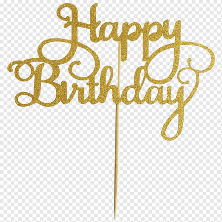 Топпер "Happy Birthday" золото