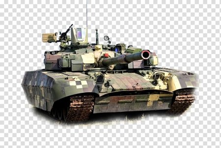 Украинский танк на белом фоне