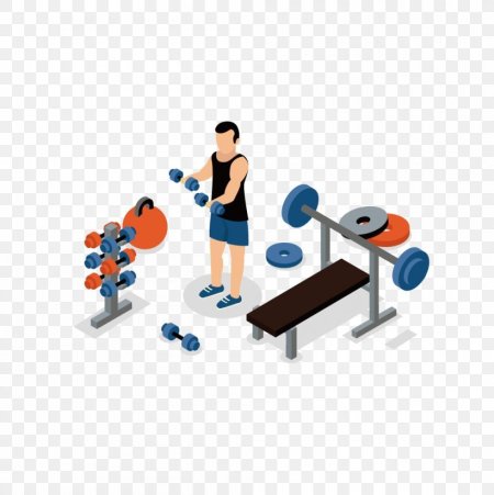 Спортзал на прозрачном фоне