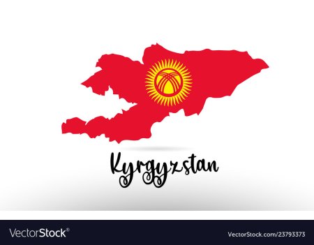 Карта Кыргызстана с флагом