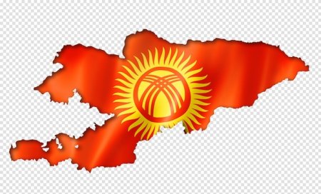 Карта Кыргызстана с флагом