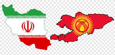 Карта Кыргызстана с флагом