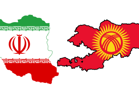 Карта Кыргызстана с флагом
