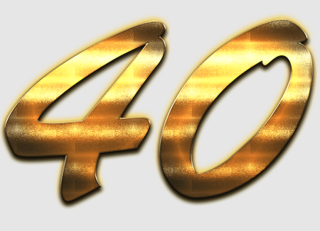 Надпись 40 лет на прозрачном фоне