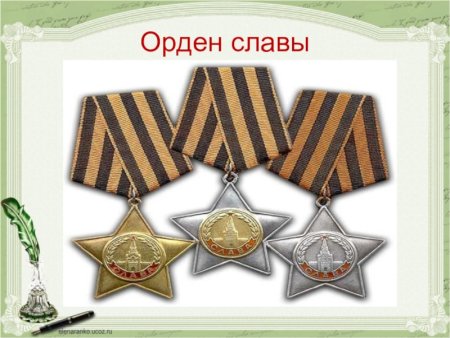 Орден славы 1 степени ВОВ