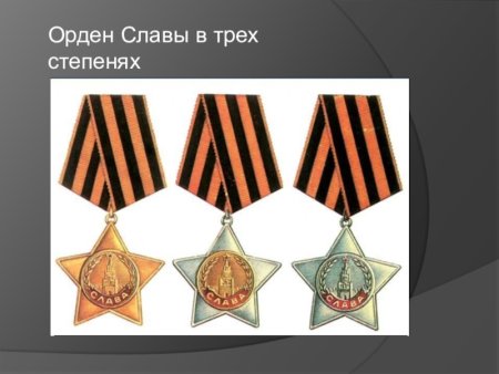 Орден славы степени