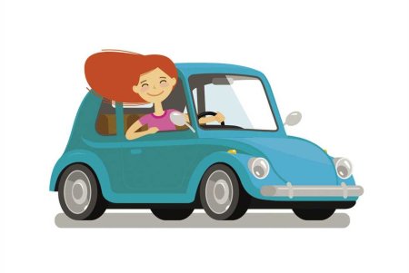Мультяшная машина на скорости