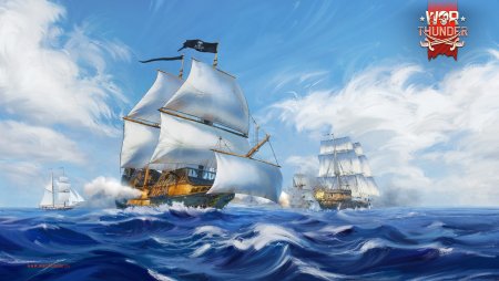 Морской фон с кораблем