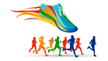 Спортивные соревнования на белом фоне
