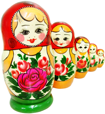 Матрешка на прозрачном фоне