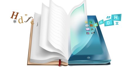 Компьютер и книги на прозрачном фоне
