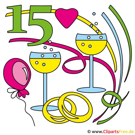 15 Лет свадьбы клипарт