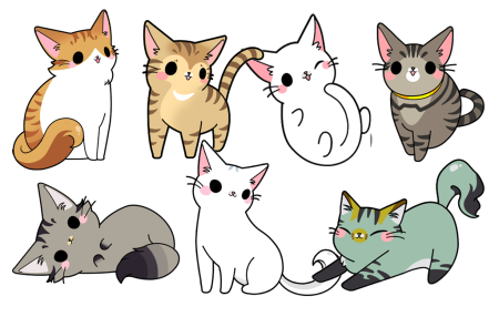 Котики мультяшные