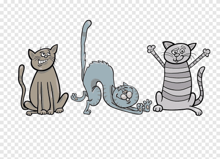 Котики на прозрачном фоне мультяшные