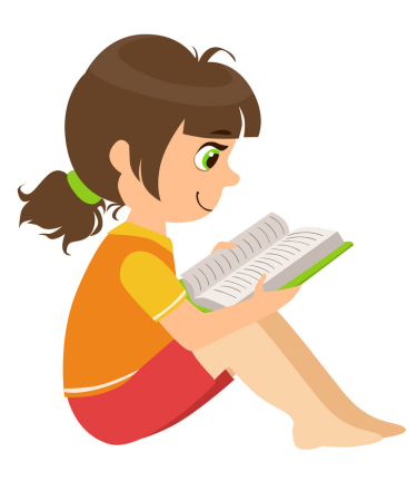 Девочка с книгой вектор