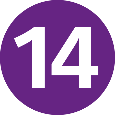 Цифра 14 в круге