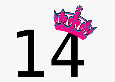 Цифра 14 на прозрачном фоне