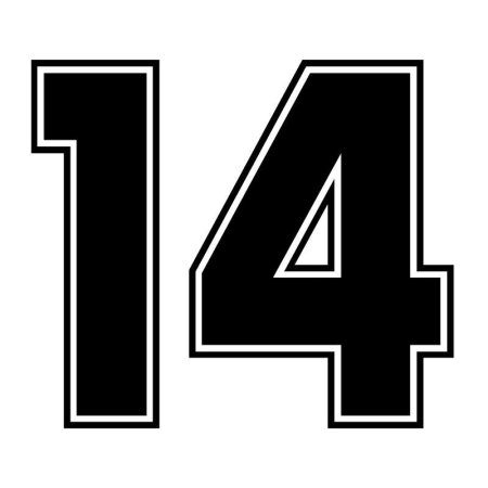 Наклейка на авто цифра 14