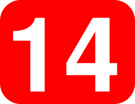 Цифра 14 красная