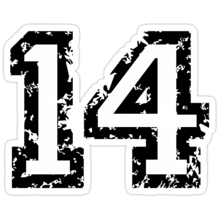 Наклейка цифра 14