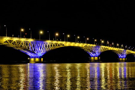 Саратов мост ночью