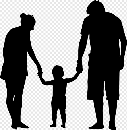 Силуэт родителей с ребенком