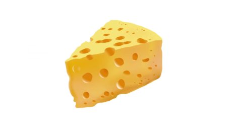 Кусок сыра без фона