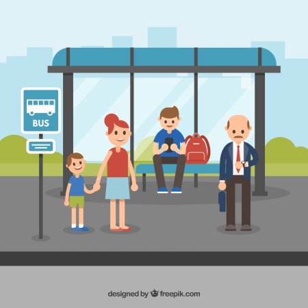 Автобусная остановка для детей