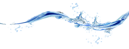 Струя воды на прозрачном фоне