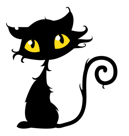 Нарисованный черный кот