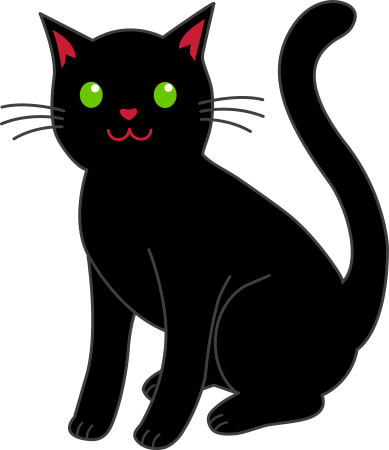 Черный кот клипарт