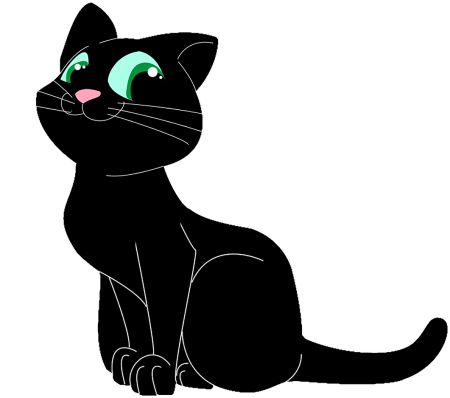 Черная кошка мультяшная